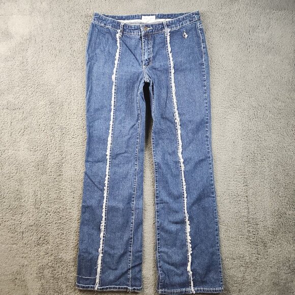 Baby Phat Denim - Baby Phat Jeans Junior 11 Bootcut High Rise Stretch Logo Cat Y2K Center Sea